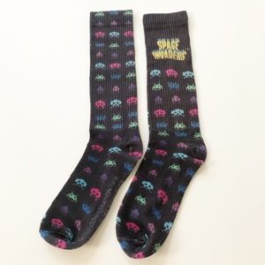 NEW Space Invaders Retro Arcade Game Socks